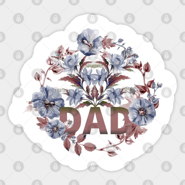 Forget Me Not Floral Wreath Dad Sticker by slawers